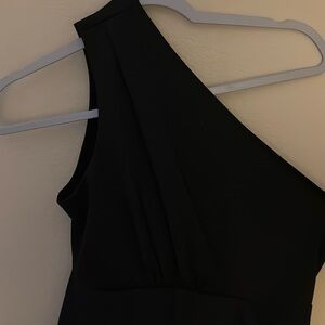 Luxedo One Shoulder Black Dress